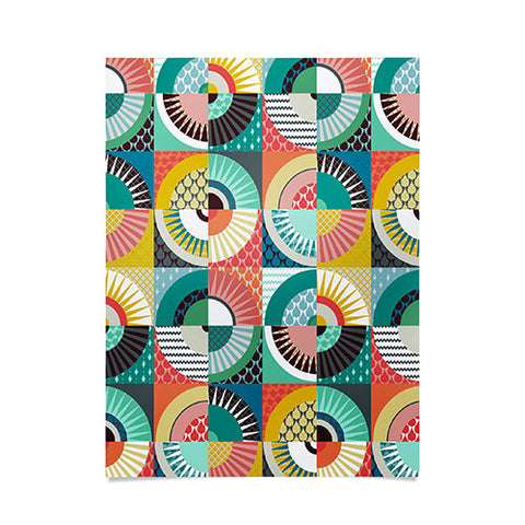 Sharon Turner llama geo squares Poster