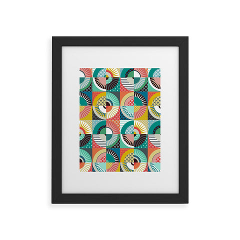 Sharon Turner llama geo squares Framed Art Print