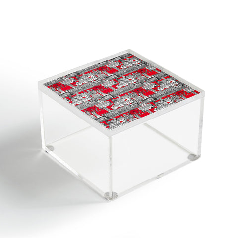 Sharon Turner London toile red Acrylic Box
