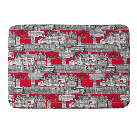 Sharon Turner London toile red Memory Foam Bath Mat