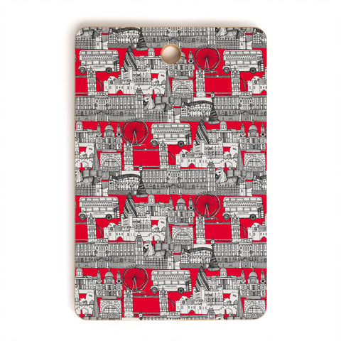 Sharon Turner London toile red Cutting Board Rectangle