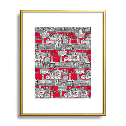 Sharon Turner London toile red Metal Framed Art Print