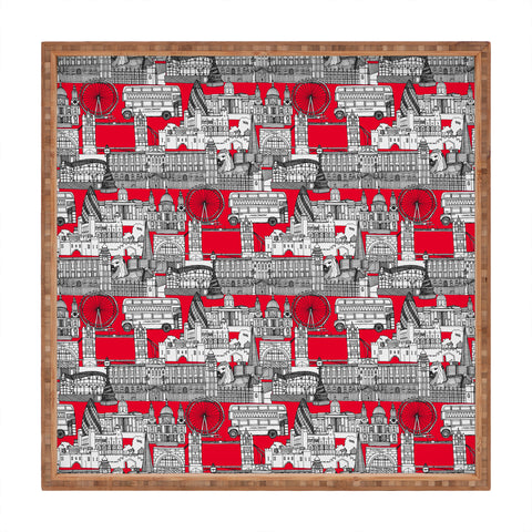 Sharon Turner London toile red Square Tray