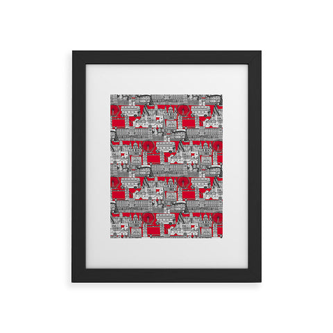 Sharon Turner London toile red Framed Art Print