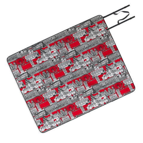 Sharon Turner London toile red Picnic Blanket