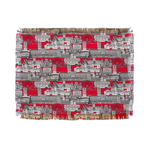 Sharon Turner London toile red Throw Blanket