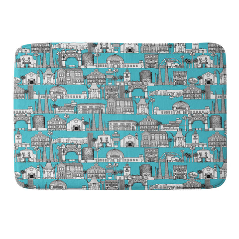 Sharon Turner Los Angeles Blue Memory Foam Bath Mat