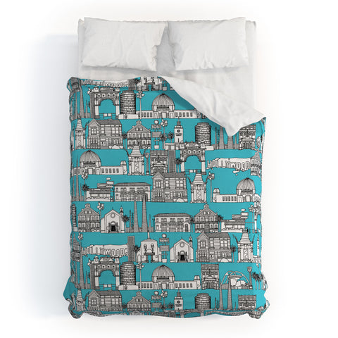 Sharon Turner Los Angeles Blue Duvet Cover