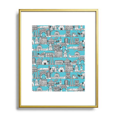 Sharon Turner Los Angeles Blue Metal Framed Art Print