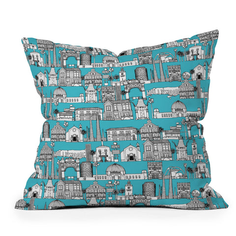Sharon Turner Los Angeles Blue Throw Pillow