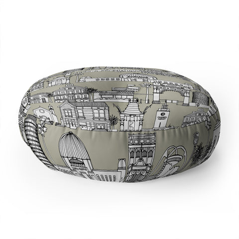 Sharon Turner Los Angeles Linen Floor Pillow Round