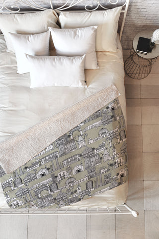 Sharon Turner Los Angeles Linen Fleece Throw Blanket