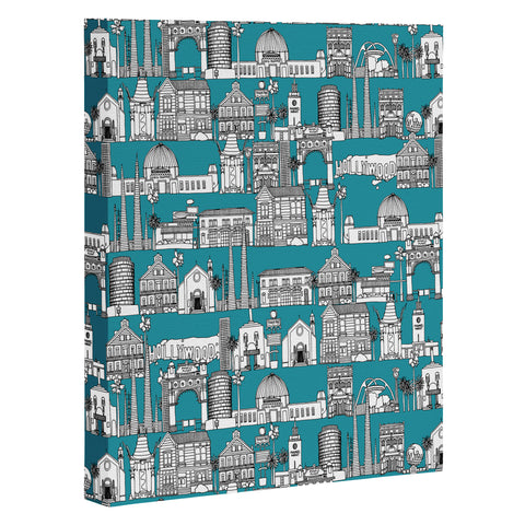 Sharon Turner Los Angeles Teal Art Canvas