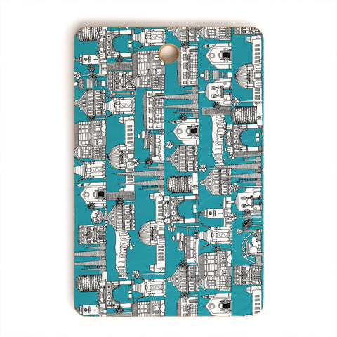 Sharon Turner Los Angeles Teal Cutting Board Rectangle
