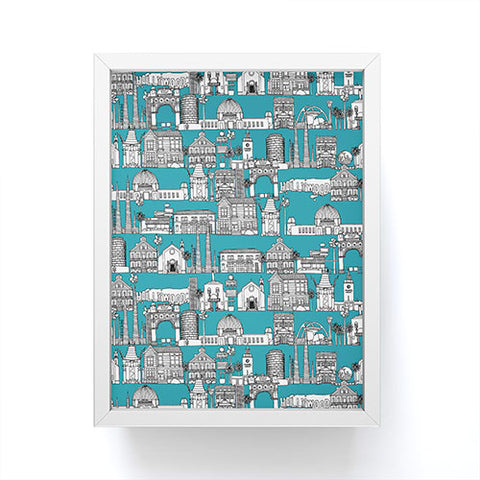Sharon Turner Los Angeles Teal Framed Mini Art Print