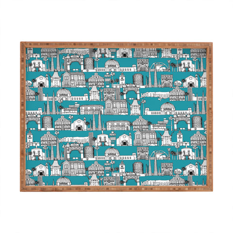 Sharon Turner Los Angeles Teal Rectangular Tray