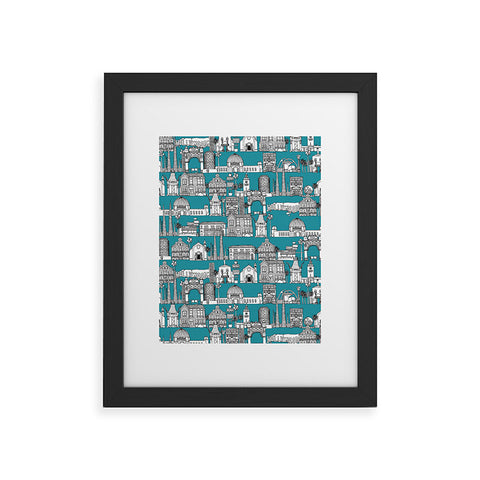 Sharon Turner Los Angeles Teal Framed Art Print
