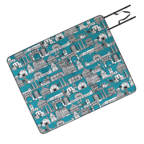 Sharon Turner Los Angeles Teal Picnic Blanket