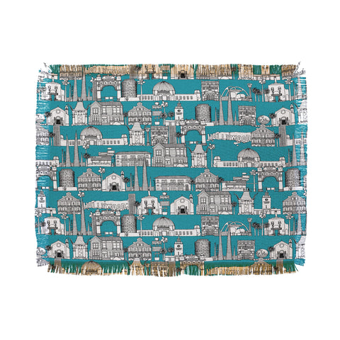Sharon Turner Los Angeles Teal Throw Blanket