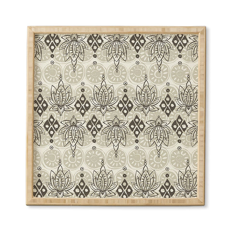 Sharon Turner lotus block linen Framed Wall Art