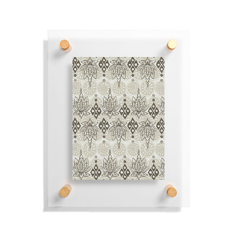 Sharon Turner lotus block linen Floating Acrylic Print