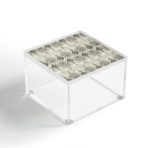 Sharon Turner lotus block linen Acrylic Box
