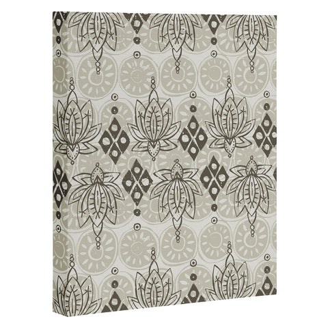 Sharon Turner lotus block linen Art Canvas