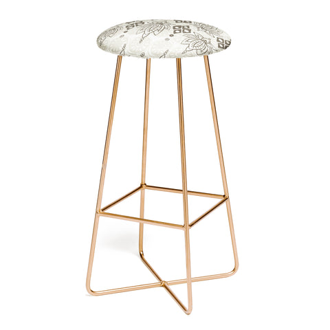 Sharon Turner lotus block linen Bar Stool