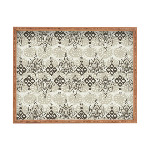 Sharon Turner lotus block linen Rectangular Tray