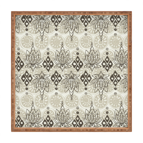 Sharon Turner lotus block linen Square Tray