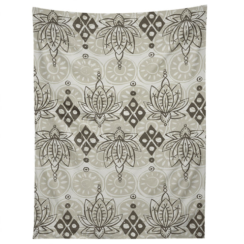 Sharon Turner lotus block linen Tapestry