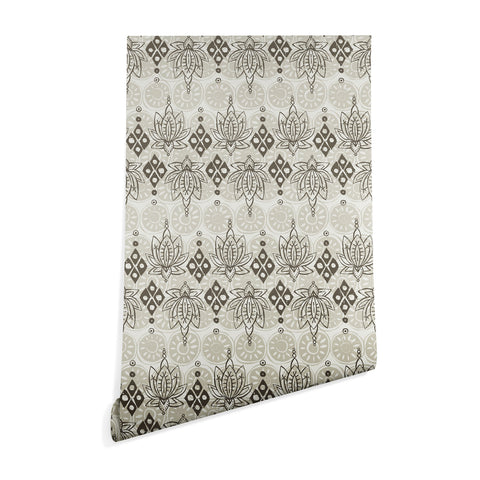 Sharon Turner lotus block linen Wallpaper
