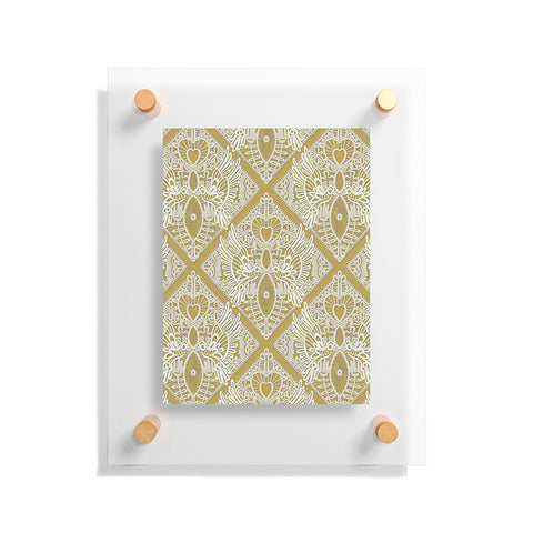 Sharon Turner love bird lace gold Floating Acrylic Print