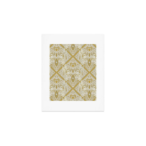 Sharon Turner love bird lace gold Art Print