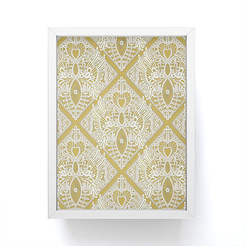 Sharon Turner love bird lace gold Framed Mini Art Print
