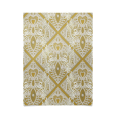 Sharon Turner love bird lace gold Poster