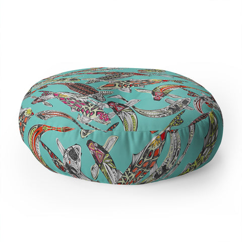 Sharon Turner Lucky Koi Floor Pillow Round