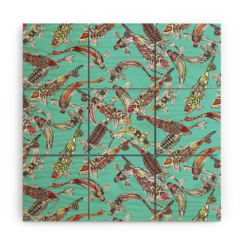 Sharon Turner Lucky Koi Wood Wall Mural