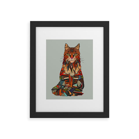 Sharon Turner maine coon cat mercury Framed Art Print