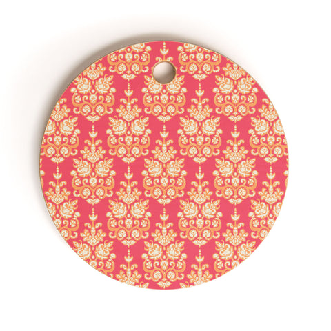 Sharon Turner Malika damask ikat Cutting Board Round