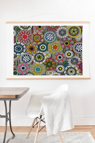 Sharon Turner mandala cirque festival stripe Art Print And Hanger