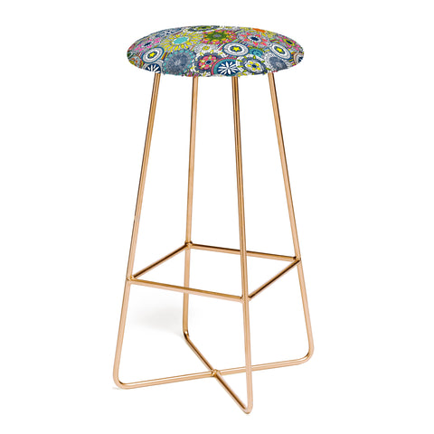 Sharon Turner mandala cirque festival stripe Bar Stool
