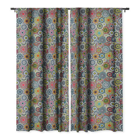 Sharon Turner mandala cirque festival stripe Blackout Window Curtain