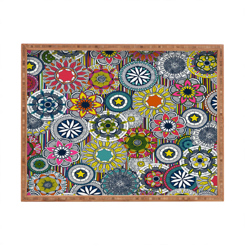 Sharon Turner mandala cirque festival stripe Rectangular Tray