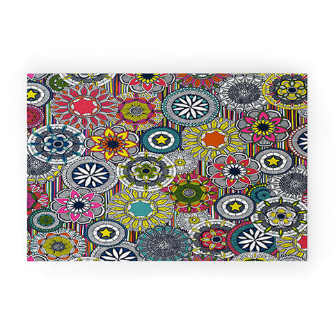 Sharon Turner mandala cirque festival stripe Welcome Mat