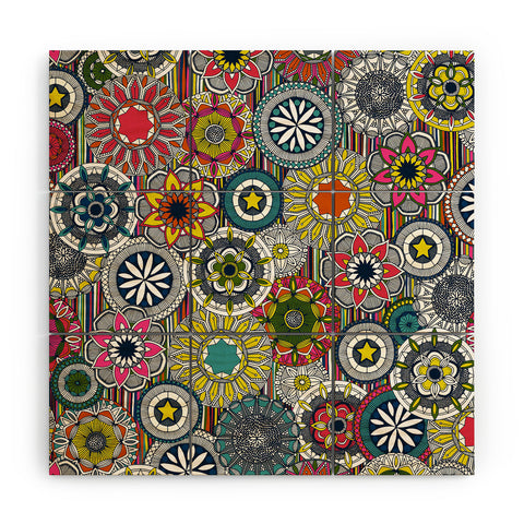 Sharon Turner mandala cirque festival stripe Wood Wall Mural