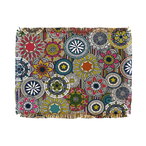 Sharon Turner mandala cirque festival stripe Throw Blanket