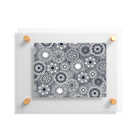 Sharon Turner mandala cirque indigo white Floating Acrylic Print