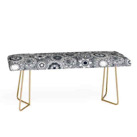 Sharon Turner mandala cirque indigo white Bench