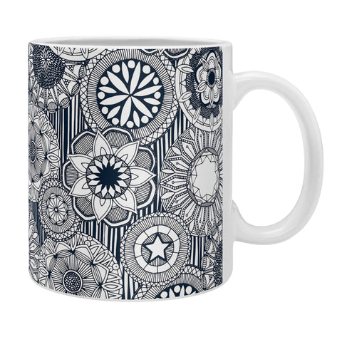Sharon Turner mandala cirque indigo white Coffee Mug